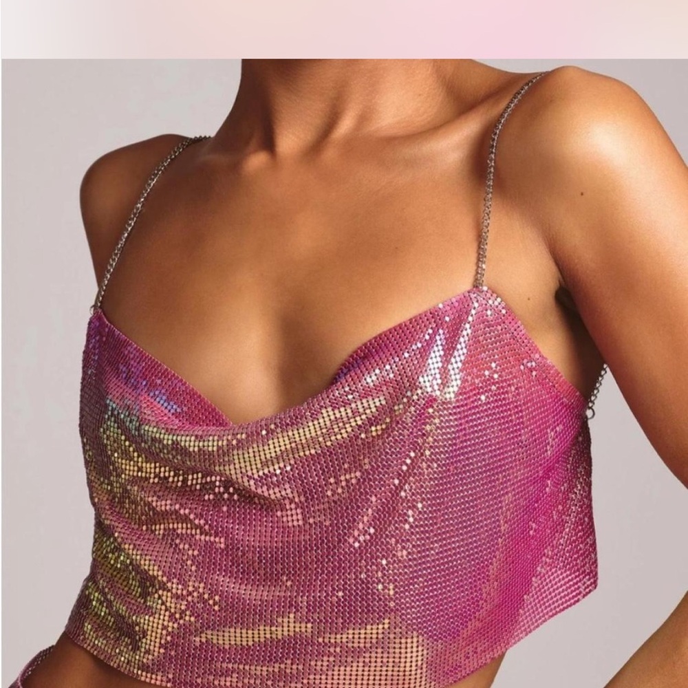 Oh Polly pink chainmail top